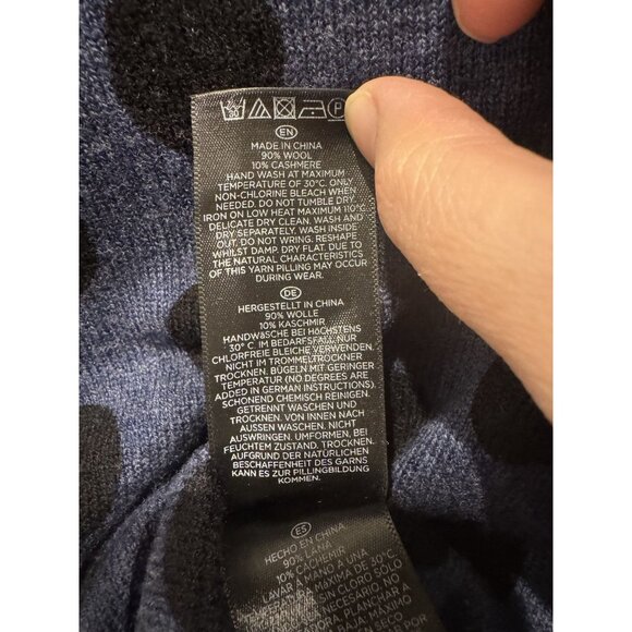 Hobbs London Blue Pok-a-dot Wool Cashmere Sweater Size medium - Picture 11 of 11